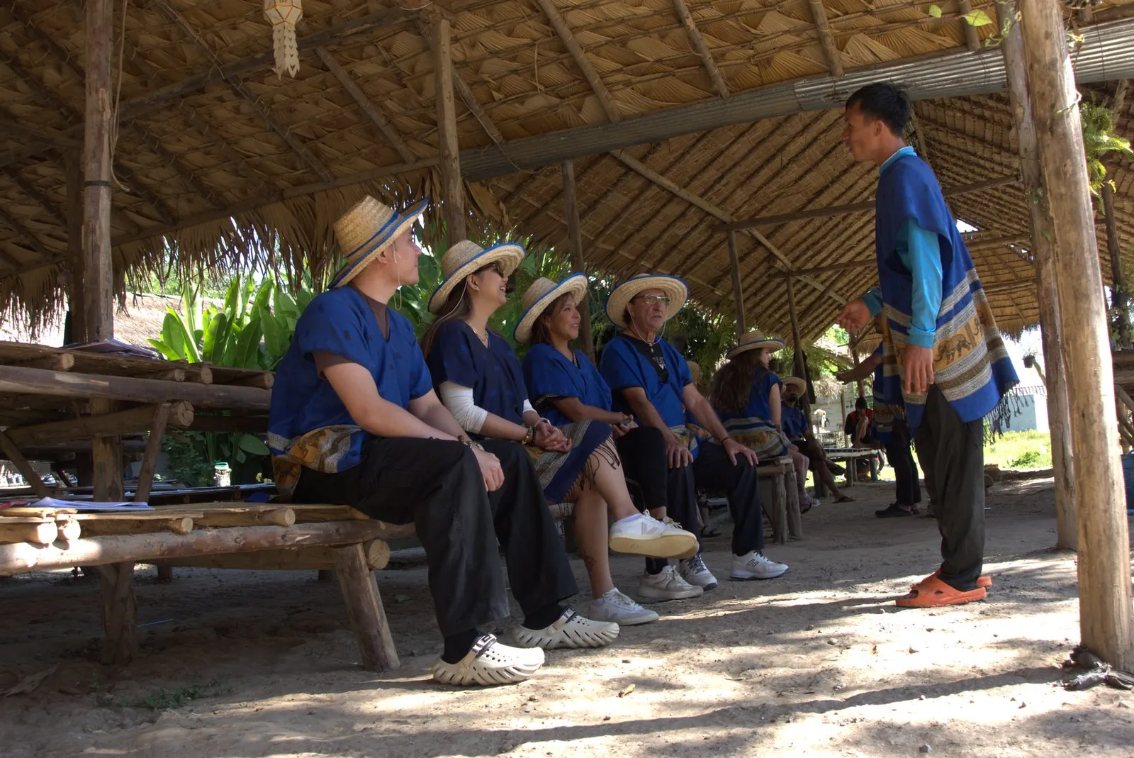 Visitor learning about elephant care in Chiang Mai