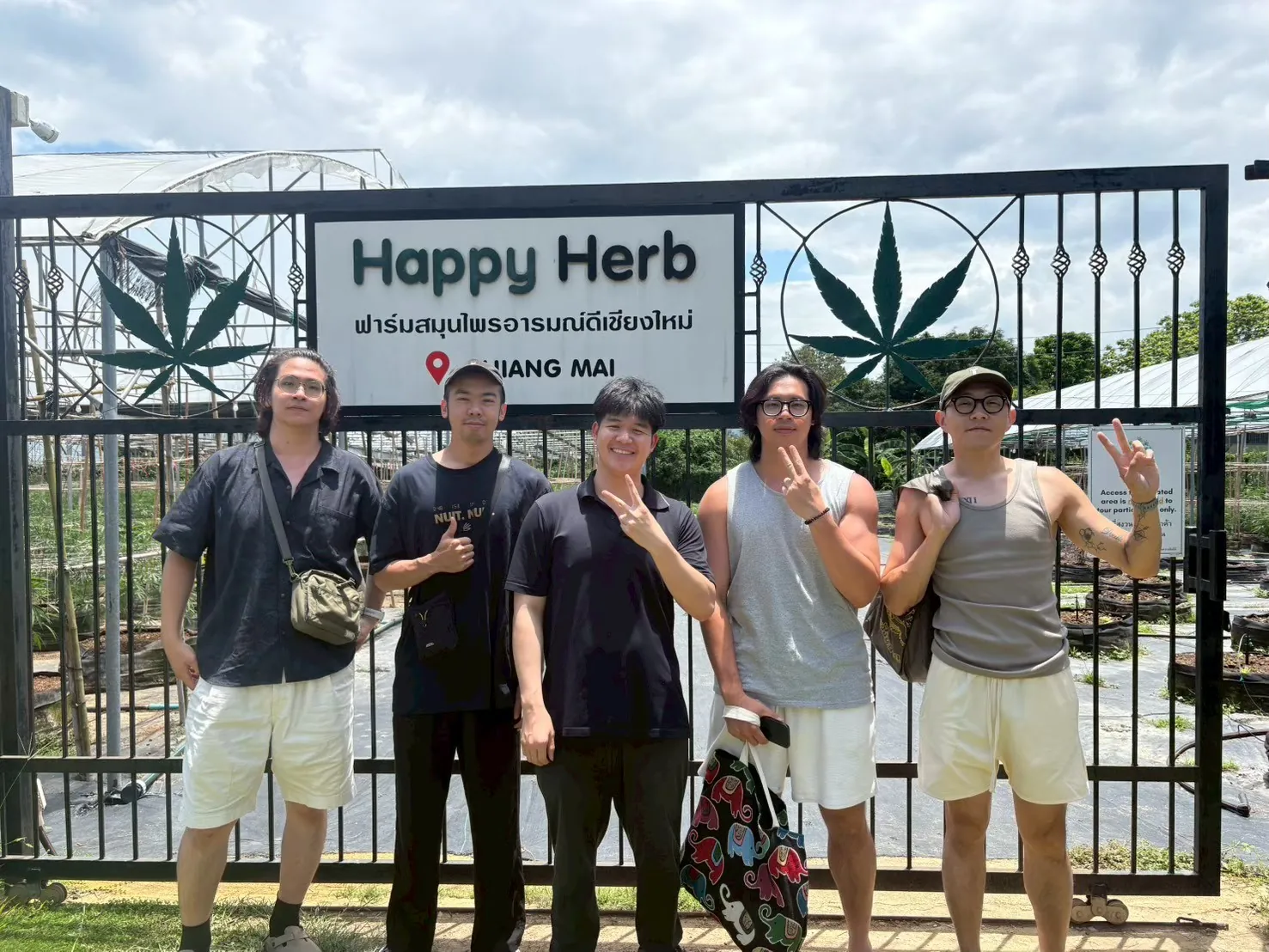 Small group beginning their Happy Herb cannabis farm tour
